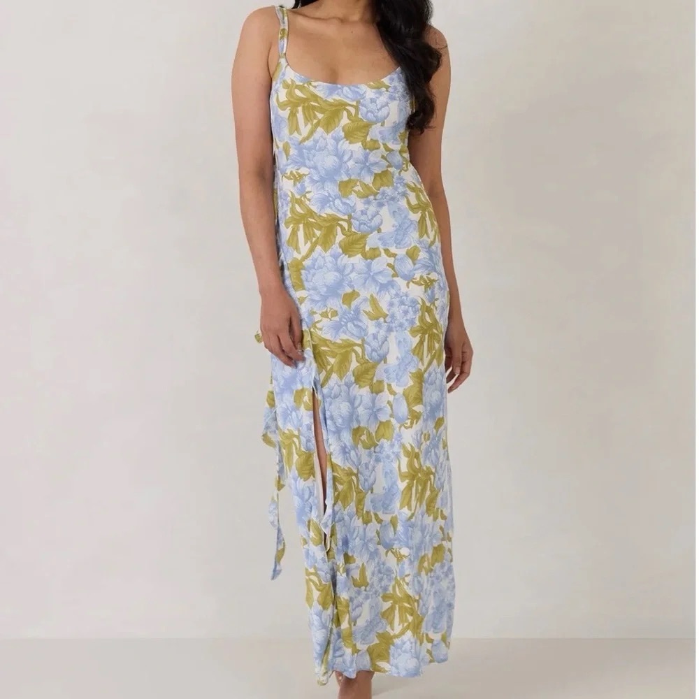 Park and fifth Avondale dress in Frankie floral blue and olive